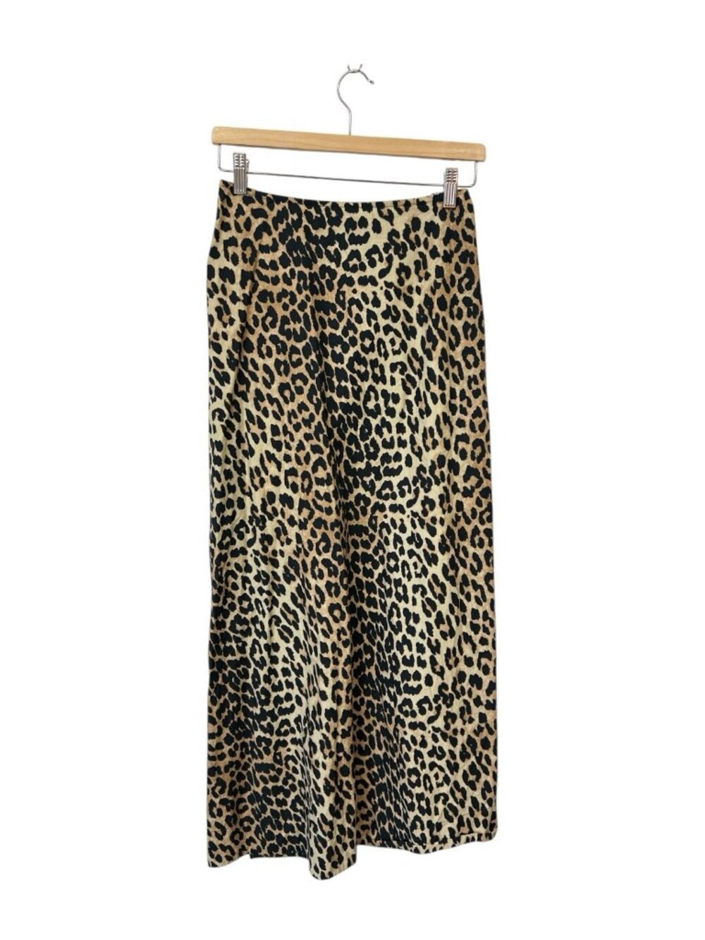 GANNI Poplin Midi Skirt Size 34 US Xs Leopard Print - Picture 6 of 9